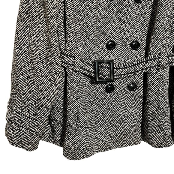 Giacca Herringbone Wool Overcoat Peacoat Polished Preppy Career Size 1X/ XL - Picture 2 of 13